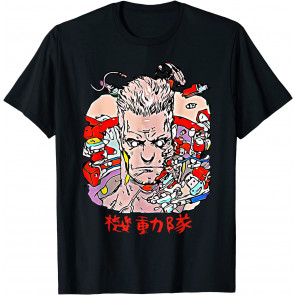 Graphic Ghost Distressed Art In The Shell Anime Manga Series T-Shirt