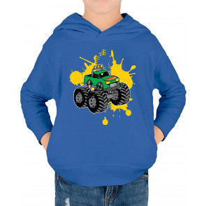 Green Monster Truck With Firey Flames Cars And Trucks Toddler  Fleece T-Shirt