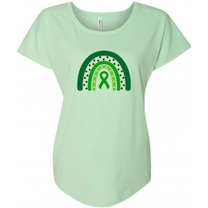 Green Ribbon Awareness Boho Rainbow  T-Shirt