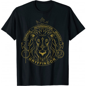 Gryffindor Line Art Lion Symbol T-Shirt