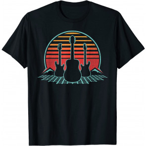 Guitar Electric Acoustic Bass Retro Vintage Musician Gift T-Shirt