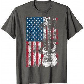 Guitar USA Flag  T-Shirt