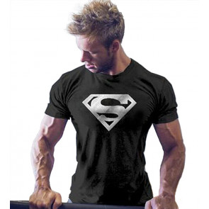 Gym Cotton Golden S Logo Bodybuilding Muscle NavyBlue T-Shirt
