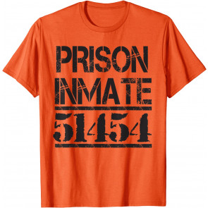 Halloween Inmate Prison Men Women Suit Lazy Costume Prisoner T-Shirt