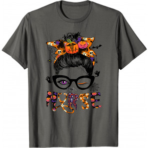 Halloween Nurse Life Messy Bun Hair Halloween Nurse Costume T-Shirt