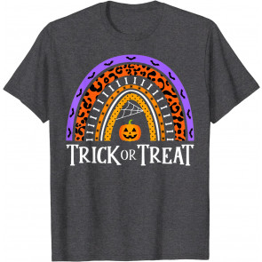 Halloween Rainbow Trick Or Treat Pumpkin Boo Kids Boys Girls T-Shirt