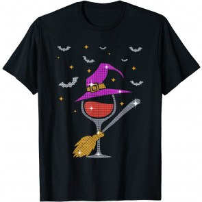 Halloween Red Wine Glass T-Shirt