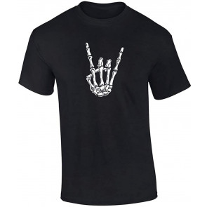 Halloween Rockstar Skeleton Hand T-Shirt