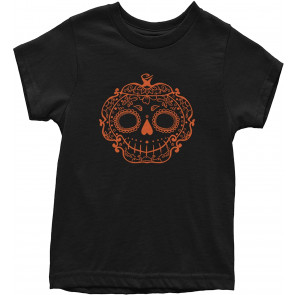 Halloween Sugar Skull Pumpkin Head T-Shirt