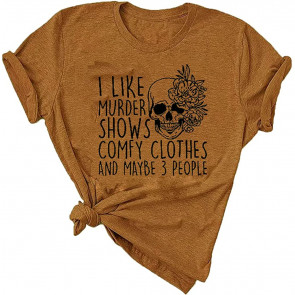 Halloween Women I Like Murder Shows Friends Athletic T-Shirt