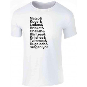 Hanukkah Nosh Foods Ampersand List T-Shirt