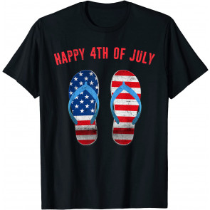 Happy 4th Fourth Of July Flag Flip Flops Patriotic T-Shirt