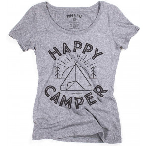 Happy Camper Tri-Blend Scoop Neck Girls T-Shirt
