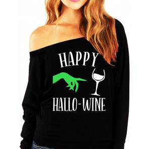 Happy Hallo-Wine Halloween Slouchy Witch Version By NoBull Woman T-Shirt