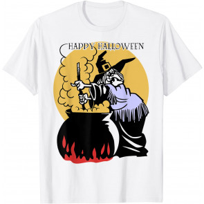 Happy Halloween Spooky Witch And Cauldron Costume T-Shirt