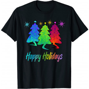 Happy Holidays Christmas Trees Pet Cat Lizard Dinosaur Humor T-Shirt