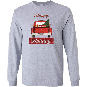 Happy Holidays Holly Jolly Truck Christmas T-Shirt