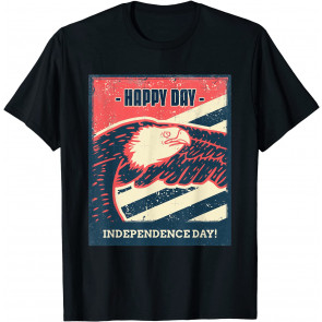 Happy July 4th Independence Day Distressed Eagle USA Flag T-Shirt