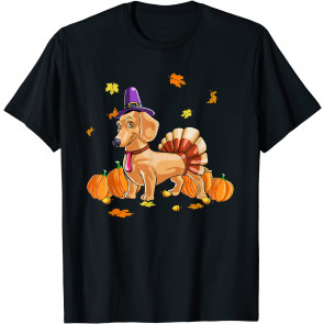 Happy Thanksgiving Dachshund Turkey Costume T-Shirt