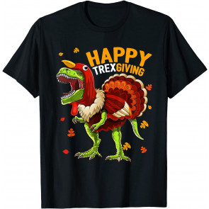 Happy Thanksgiving T Rex Dinosaur Turkey Costume Boys T-Shirt