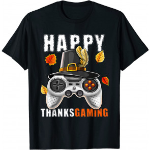 Happy Thanksgiving Video Game Controller Pilgrim Costume Boy T-Shirt