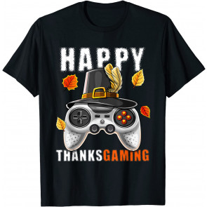 Happy Thanksgiving Video Game Controller Pilgrim Costume Boy T-Shirt