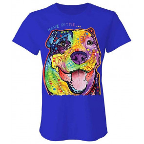 Have Pittie - Dean Russo Dog Modern Art - Ladies Cotton T-Shirt
