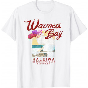 Hawaii Waimea Bay Vintage Hawaiian Surfing T-Shirt