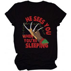 He Sees You When You're Sleeping T-Shirt