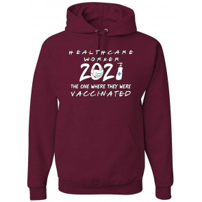 Healthcare Worker 2021 The One Where They Were Vaccinated Front Lines Gift Pop Culture T-Shirt