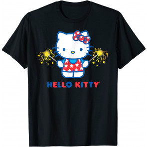 Hello Kitty Fireworks Sparklers USA Americana Patriotic Star T-Shirt