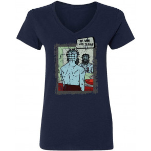 Hellraiser Pinhead Halloween Horror Womens Vneck T-Shirt