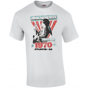 Jimi Hendrix Musician July 4th 1970 Atlanta Georgia Concert Vintage Distressed Look T-Shirt