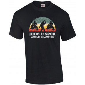 Retro Bigfoot Hide & Seek Champ Rocky Mountains T-Shirt