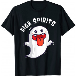 High Spirits Halloween Weed Cute Ghost Kawaii Stoner Costume T-Shirt
