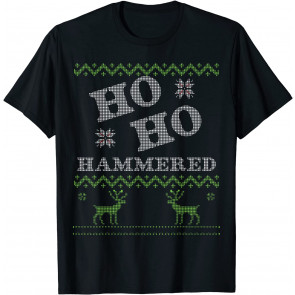 Hilarious Ho Ho Hammered Ugly Christmas Drinking  T-Shirt