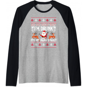 Ho Ho Holy Shit I'm Drunk It's My Papa Fault Santa Christmas T-Shirt