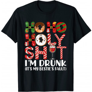 Ho Ho Holy Shit I'm Drunk Wine T-Shirt