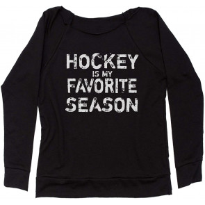 Hockey Is My Favorite Season Off Shoulder Sweat T-Shirt