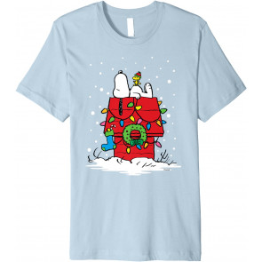 Holiday Snoopy And Woodstock Stocking Light Up T-Shirt