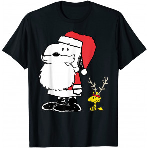 Holiday Snoopy Woodstock Antlers Santa T-Shirt