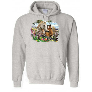 Hollyhock Horses - Horse Equine Lover - T-Shirt