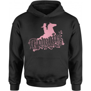 HOOD Cowgirl Riding A Horse Large Black T-Shirt