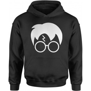 HOOD Harry Glasses Lightning Bolt Hair Large Black T-Shirt