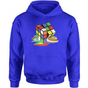 HOOD Melting Multi-Colored Cube Small Royal Blue T-Shirt