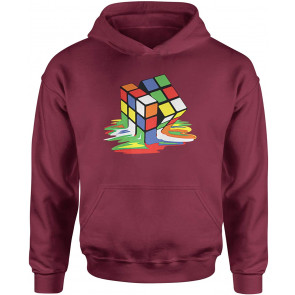 HOOD Melting Multi-Colored Cube X-Large Maroon T-Shirt