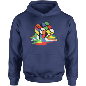 HOOD Melting Multi-Colored Cube X-Large Navy Blue T-Shirt
