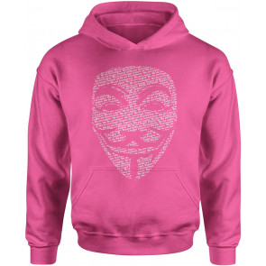 HOOD V For Vendetta Anonymous Mask Medium Hot Pink T-Shirt