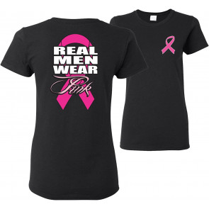 Hope Pink Ribbon Support Brave Fight Breast Cancer Awareness Front And Back T-Shirt