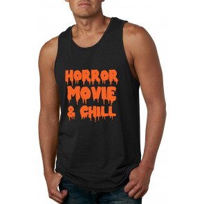 Horror Movie & Chill Orange Halloween T-Shirt